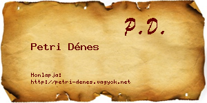 Petri Dénes névjegykártya